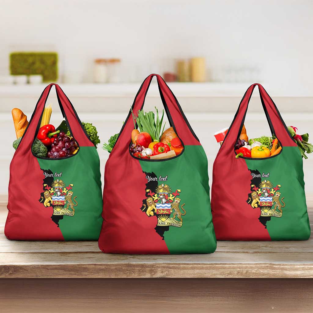 Malawi Flag Map Grocery Bag Simple Malawi Emblem Coat of Arms - African Pride