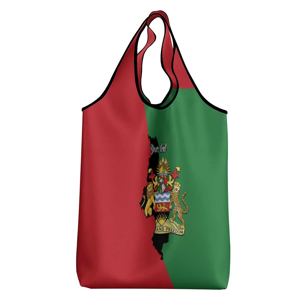 Malawi Flag Map Grocery Bag Simple Malawi Emblem Coat of Arms - African Pride