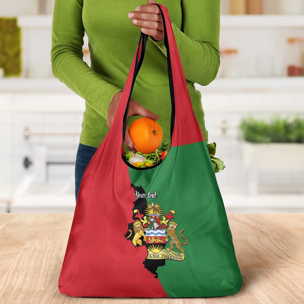 Malawi Flag Map Grocery Bag Simple Malawi Emblem Coat of Arms - African Pride