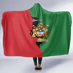 Malawi Flag Map Hooded Blanket Simple Malawi Emblem Coat of Arms - African Pride