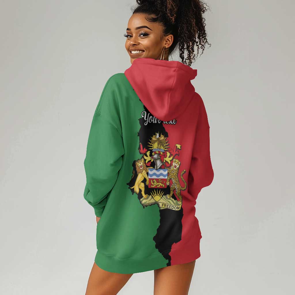 Malawi Flag Map Hoodie Dress Simple Malawi Emblem Coat of Arms - African Pride