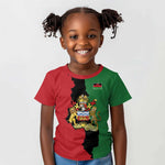 Malawi Flag Map Kid T shirt Simple Malawi Emblem Coat of Arms - African Pride