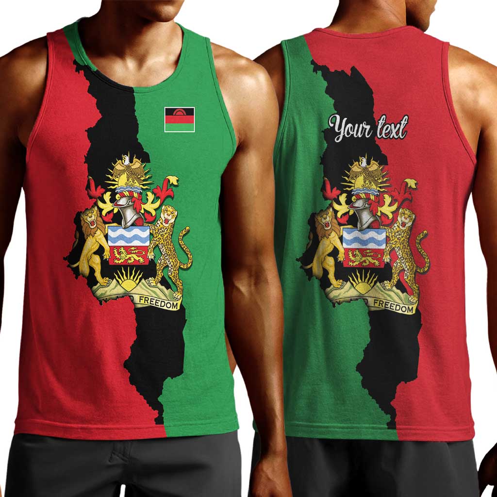 Malawi Flag Map Men Tank Top Simple Malawi Emblem Coat of Arms - African Pride