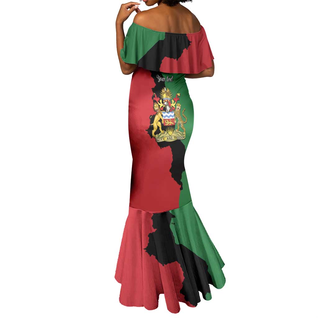 Malawi Flag Map Mermaid Dress Simple Malawi Emblem Coat of Arms - African Pride