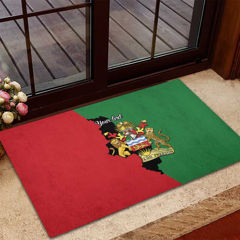 Malawi Flag Map Rubber Doormat Simple Malawi Emblem Coat of Arms - African Pride