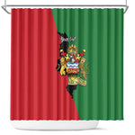 Malawi Flag Map Shower Curtain Simple Malawi Emblem Coat of Arms - African Pride