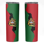 Malawi Flag Map Skinny Tumbler Simple Malawi Emblem Coat of Arms - African Pride