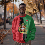 Malawi Flag Map Sweatshirt Simple Malawi Emblem Coat of Arms - African Pride