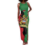 Malawi Flag Map Tank Maxi Dress Simple Malawi Emblem Coat of Arms - African Pride