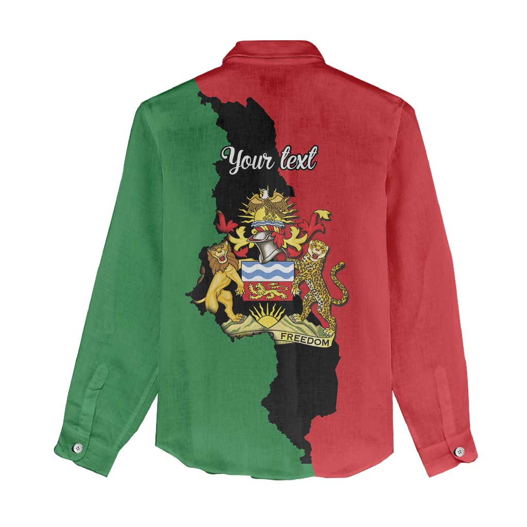 Malawi Flag Map Women Casual Shirt Simple Malawi Emblem Coat of Arms - African Pride
