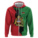 Malawi Flag Map Zip Hoodie Simple Malawi Emblem Coat of Arms - African Pride