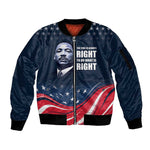 Honor MLK African-American Civil Rights Leaders Sleeve Zip Bomber Jacket The Time Is Always Right To Do What Is Right