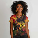 Happy Birthday King of Reggae Women V-Neck T-Shirt
