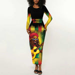 Honoring Reggae Legend Bob Birthday Long Sleeve Bodycon Dress LT9