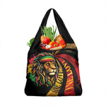 Black Jamaican Grocery Bag Rastafarian Lion One Love