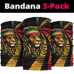 Black Jamaican Neck Gaiter Rastafarian Lion One Love LT9