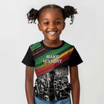 African-American History Month Kid T shirt Black Power Hand Make His-Herstories