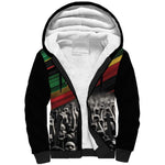 African-American History Month Sherpa Hoodie Black Power Hand Make His-Herstories