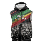 African-American History Month Sleeveless Hoodie Black Power Hand Make His-Herstories - African Pride
