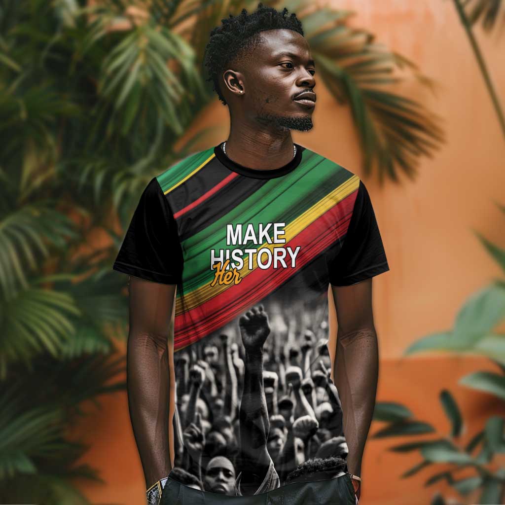 African-American History Month T shirt Black Power Hand Make His-Herstories