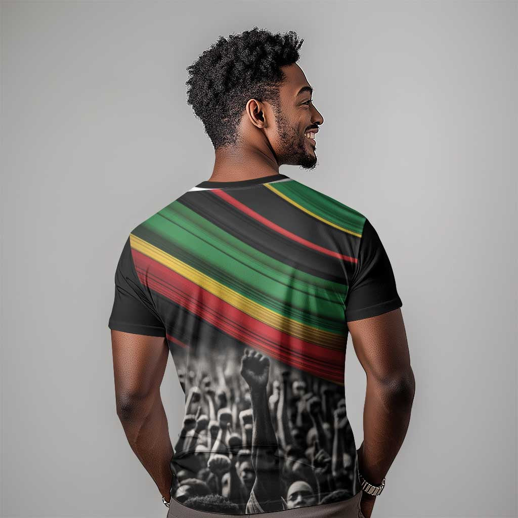 African-American History Month T shirt Black Power Hand Make His-Herstories