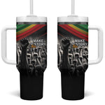 African-American History Month Tumbler With Handle Black Power Hand Make His-Herstories