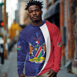 Custom Cricket African Namibia Long Sleeve Shirt Coat of arms Namibian Pattern - African Pride