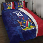 Custom Cricket African Namibia Quilt Bed Set Coat of arms Namibian Pattern - African Pride