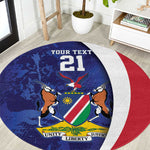 Custom Cricket African Namibia Round Carpet Coat of arms Namibian Pattern - African Pride