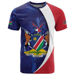 Custom Cricket African Namibia T shirt Coat of arms Namibian Pattern - African Pride