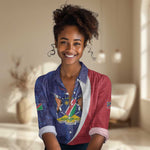 Custom Cricket African Namibia Women Casual Shirt Coat of arms Namibian Pattern - African Pride