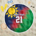 Custom Cricket African Namibia Beach Blanket Namibian Gold Sun Flag Motif - African Pride