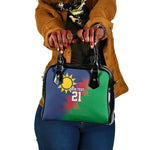 Custom Cricket African Namibia Shoulder Handbag Namibian Gold Sun Flag Motif - African Pride