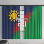 Custom Cricket African Namibia Window Curtain Namibian Gold Sun Flag Motif - African Pride