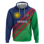 Custom Cricket African Namibia Hoodie Namibian Sporty Pattern Flag Motif - African Pride