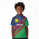 Custom Cricket African Namibia Kid Polo Shirt Namibian Sporty Pattern Flag Motif - African Pride