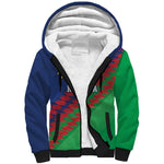 Custom Cricket African Namibia Sherpa Hoodie Namibian Sporty Pattern Flag Motif - African Pride