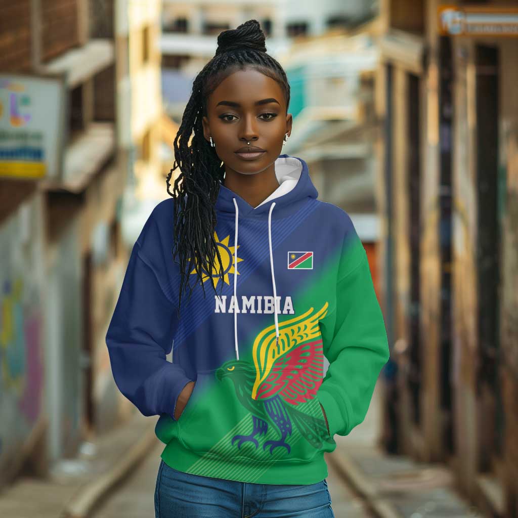 Custom Rugby African Namibia Hoodie Welwitschias African Fish Eagle - African Pride