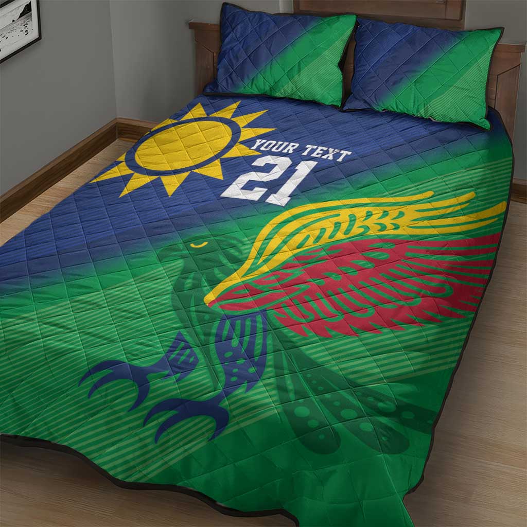 Custom Rugby African Namibia Quilt Bed Set Welwitschias African Fish Eagle - African Pride