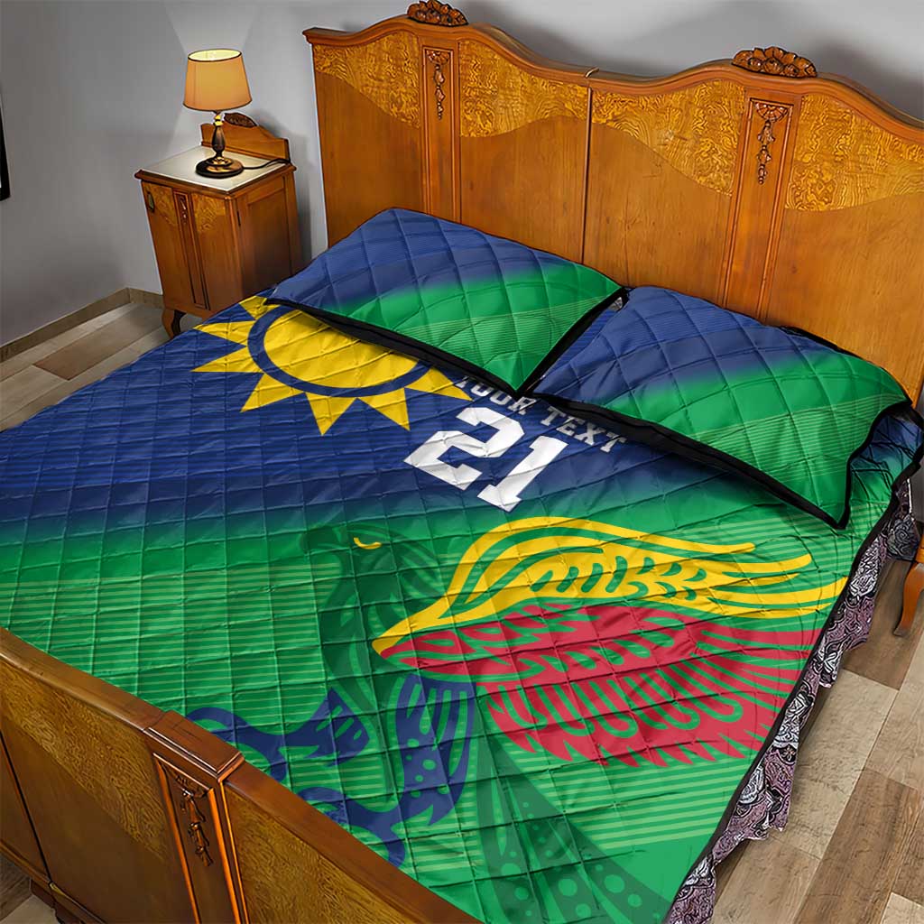 Custom Rugby African Namibia Quilt Bed Set Welwitschias African Fish Eagle - African Pride