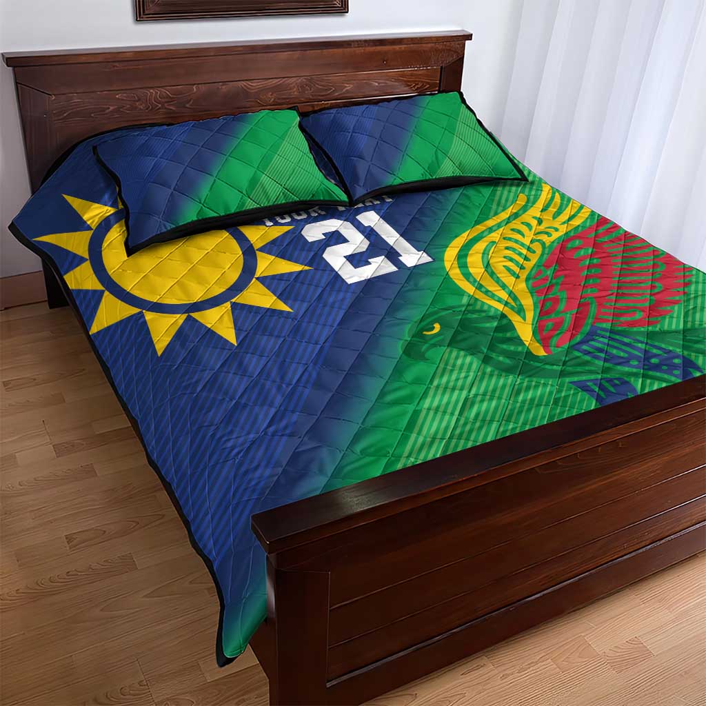 Custom Rugby African Namibia Quilt Bed Set Welwitschias African Fish Eagle - African Pride