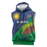 Custom Rugby African Namibia Sleeveless Hoodie Welwitschias African Fish Eagle - African Pride