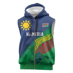 Custom Rugby African Namibia Sleeveless Zip Hoodie Welwitschias African Fish Eagle - African Pride