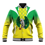 Custom Cricket African Nigeria Baseball Jacket Najeriya Yellow Greens Eagle - African Pride