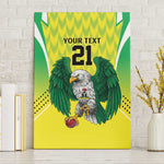 Custom Cricket African Nigeria Canvas Wall Art Najeriya Yellow Greens Eagle - African Pride