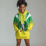 Custom Cricket African Nigeria Hoodie Dress Najeriya Yellow Greens Eagle - African Pride