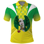 Custom Cricket African Nigeria Polo Shirt Najeriya Yellow Greens Eagle - African Pride