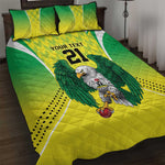 Custom Cricket African Nigeria Quilt Bed Set Najeriya Yellow Greens Eagle - African Pride