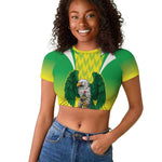 Custom Cricket African Nigeria Raglan Cropped T shirt Najeriya Yellow Greens Eagle - African Pride