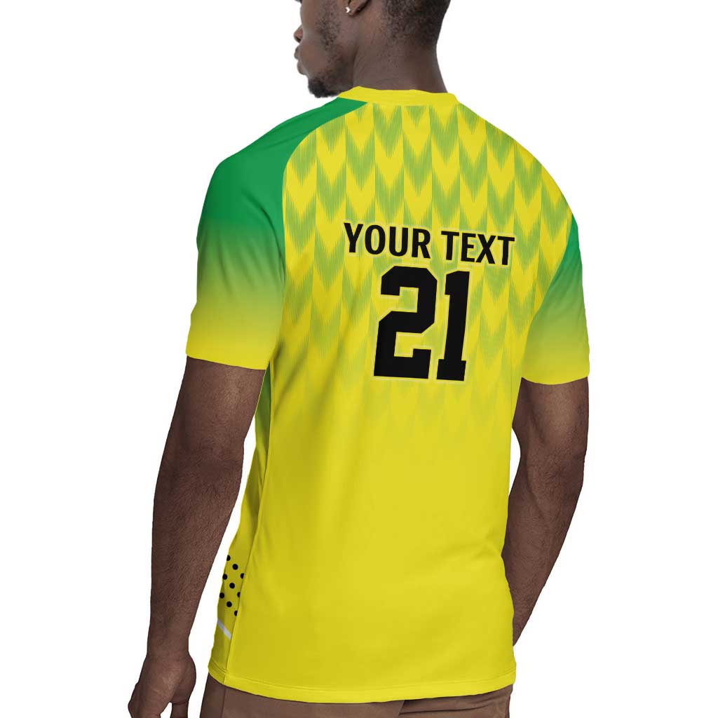 Custom Cricket African Nigeria Rugby Jersey Najeriya Yellow Greens Eagle - African Pride